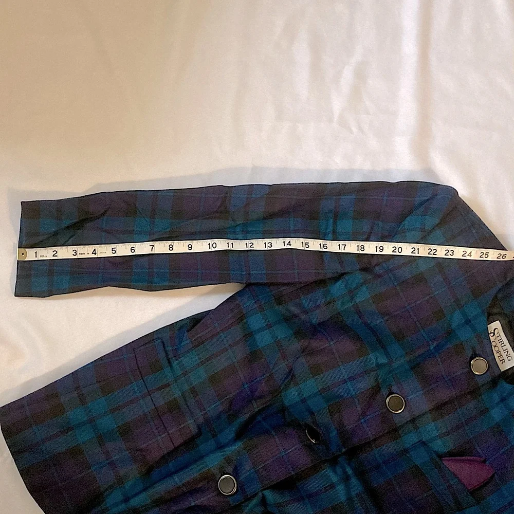 ⭐️ Vintage Stirling Cooper Plaid Button Down Blazer Size 12 - Picture 13 of 13